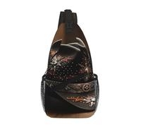 JBYJBX American West Rodeo Hat Print Unisex Cross Chest Bag Diagonal Sling Backpack Capacity For Travel Hiking Daily Use