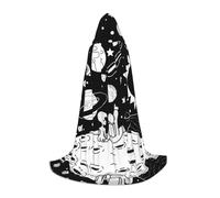 JBYJBX Astronaut Print Unisex Hooded Cloak Halloween Cosplay Costume Christmas Carnival Party Wear Cape