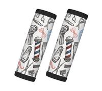 JBYJBX Barber Shop Monochrome Style Print Style And Functionality Wraps Grip Luggage Handle Wraps Non Slip Grip Easy Comfort