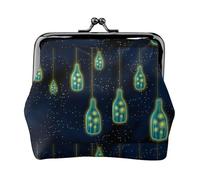 Jbyjbx Beautiful Bottle Of Under The Night Sky Print Compact Coin Purse Cute Small Zipper Wallet With Kiss Lock For Daily Use And Gifts