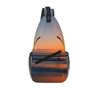 JBYJBX Beautiful Sunrise Ocean Print Unisex Cross Chest Bag Diagonal Sling Backpack Capacity For Travel Hiking Daily Use