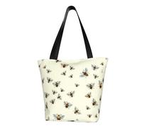 JBYJBX Bee Print Trendy Lightweight Shoulder Tote Bag Travel Beach Work Commuting Multiple Occasions