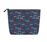 JBYJBX Bikes Bicycle Cycling Print Makeup Bag Waterproof Travel Cosmetic Tote Zippered Pouch For Women Toiletry Bag, Black, One Size