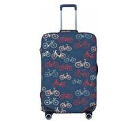 JBYJBX Bikes Bicycle Cycling Print Suitcase Cover Luggage Protector Washable Elastic Fashionable Travel Gear Cover, Black, Large