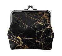 Jbyjbx Black And Gold Background Print Compact Coin Purse Cute Small Zipper Wallet With Kiss Lock For Daily Use And Gifts