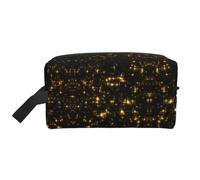 JBYJBX Black And Gold Wallpaper Print Travel Storage Bag Capacity Zippered For Toiletries Cosmetics Daily Essentials, White, One Size, White, One Size