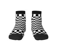 JBYJBX Black And White Checkered Print Adult Socks Womens Mens Workout Thermal Cozy All-Season Gift Holiday Articles Use, 3 Black, One Size