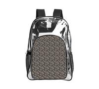 JBYJBX Black Gibbon Monkey Print Clear Backpack Large Capacity Travel Hiking Work See Through Bookbag with Pocket