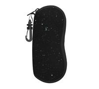 JBYJBX Black Glitter Print Glasses Case Lightweight Travel Eyeglass Sunglasses Cover, Zipper Eyeglasses Frame, Black, One size
