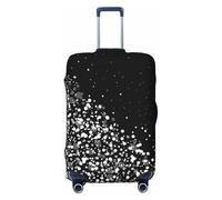 JBYJBX Black White Glitter Print Suitcase Cover Luggage Protector Washable Elastic Fashionable Travel Gear Cover, Black, X-Large