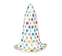 JBYJBX Blue Polka Dot Pattern Print Unisex Hooded Cloak Halloween Cosplay Costume Christmas Carnival Party Wear Cape