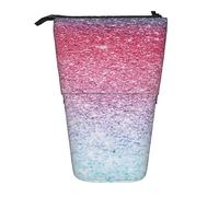 JBYJBX Blue Red And Purple Pastel Colors Print Pencil Case Multipurpose Telescopic Pencil Case Organizer, Stationery Storage Bag, Black, One Size