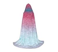 JBYJBX Blue Red And Purple Pastel Colors Print Unisex Hooded Cloak Halloween Cosplay Costume Christmas Carnival Party, Black, Large