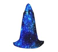 JBYJBX Blue Shining Stars Print Unisex Hooded Cloak Halloween Cosplay Costume Christmas Carnival Party Wear Cape