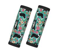 JBYJBX Border Collie Florals Print Style And Functionality Wraps Grip Luggage Handle Wraps Non Slip Grip Easy Comfort