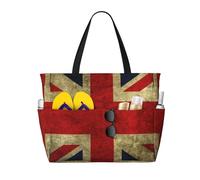 JBYJBX British Flag Print Beach Tote Large Capacity Travel Bag Waterproof Sandproof And Lightweight