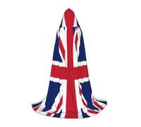 JBYJBX British Flag Print Hooded Cape Unisex Halloween Cloak For Cosplay, Witch, Gothic & Fantasy Themes