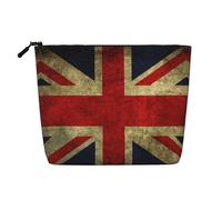 JBYJBX British Flag Print Makeup Bag Waterproof Travel Cosmetic Tote Zippered Pouch For Women Toiletry Bag, Black, One Size
