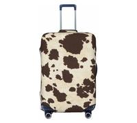 JBYJBX Brown Cow Spots Print Suitcase Cover Luggage Protector Washable Elastic Fashionable Travel Gear Cover, Black, Large