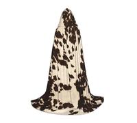 JBYJBX Brown Cowhide Print Unisex Hooded Cloak Halloween Cosplay Costume Christmas Carnival Party Wear Cape