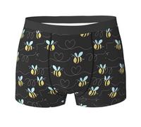 JBYJBX Bumble Bees Print Men'S Boxer Briefs Soft Comfortable Underwear Trunks, Stretch Mens Boxer Shorts, Black, Medium