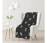 Jbyjbx Bumble Bees Print Ultra-Soft Micro Throw Flannel Blanket Lightweight Warm,All Seasons Decor 40"X30"