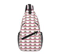JBYJBX California State Flag Print Unisex Cross Chest Bag Diagonal Sling Backpack Capacity For Travel Hiking Daily Use