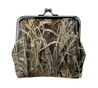 Jbyjbx Camo Yellow & Green Print Compact Coin Purse Cute Small Zipper Wallet With Kiss Lock For Daily Use And Gifts