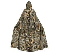 JBYJBX Camo Yellow & Green Print Halloween Cosplay Medieval Festivals For Unisex Full Length Cloak With Hat Hooded
