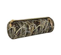 JBYJBX Camo Yellow & Green Print Leather Pencil Case Pouch - Slim & Cute Pencil Cases For Adults, Men And Women