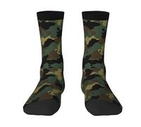 JBYJBX Camouflage Pattern Print Crew Socks Unisex Socks Tall,Thick Long Socks Everyday Contrasting Colored Socks, 3 Black, One Size
