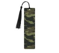 Jbyjbx Camouflage Print Wooden Bookmark Set â€“ Dual-Sided Full Print Colorful Tassels Birthday Parties Decor