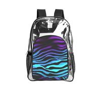 JBYJBX Camouflage Zebra Stripes Print Clear Backpack Large Capacity Travel Hiking Work See Through Bookbag with Pocket