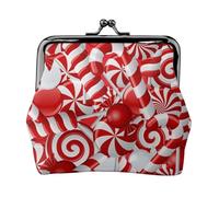 Jbyjbx Candy Canes Print Compact Coin Purse Cute Small Zipper Wallet With Kiss Lock For Daily Use And Gifts