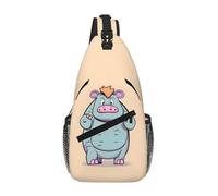 JBYJBX Cartoon Hippos Print Unisex Cross Chest Bag Diagonal Sling Backpack Capacity For Travel Hiking Daily Use
