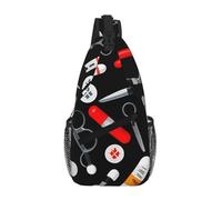 JBYJBX Cartoon Medicine Pattern Print Unisex Cross Chest Bag Diagonal Sling Backpack Capacity For Travel Hiking Daily Use