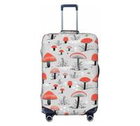 JBYJBX Cartoon Mushrooms Print Suitcase Cover Luggage Protector Washable Elastic Fashionable Travel Gear Cover, Black, Medium