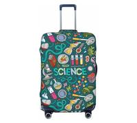 JBYJBX Cartoon Science Theme Print Suitcase Cover Luggage Protector Washable Elastic Fashionable Travel Gear Cover, Black, X-Large