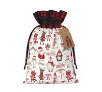 JBYJBX Christmas Santa Claus Printing Christmas Drawstring Gift Bag For Xmas Wrapping Festive Packaging Party Favors