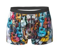 JBYJBX Color Acoustic and Guitars Print Men's Funny Underwear Boxer Briefs, Warriors & Scholars Mens boxer Shorts Boxer, Black, L