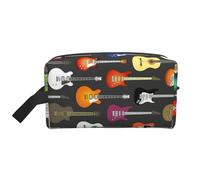JBYJBX Color Acoustic And Guitars Print Travel Storage Bag Capacity Zippered For Toiletries Cosmetics Daily Essentials, White, One Size, White, One Size
