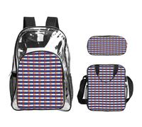 JBYJBX Colorado Flag Print Unisex Transparent Backpack Set For School Travel Outdoor 3-Piece Clear Lunch Bag