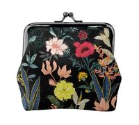 Jbyjbx Colorful Boho Floral Print Compact Coin Purse Cute Small Zipper Wallet With Kiss Lock For Daily Use And Gifts
