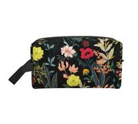 JBYJBX Colorful Boho Floral Print Travel Storage Bag Capacity Zippered For Toiletries Cosmetics Daily Essentials, White, One Size, White, One Size