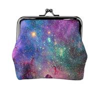 Jbyjbx Colorful Galaxy Print Compact Coin Purse Cute Small Zipper Wallet With Kiss Lock For Daily Use And Gifts
