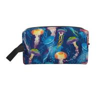 JBYJBX Colorful Jellyfish Print Travel Storage Bag Capacity Zippered For Toiletries Cosmetics Daily Essentials, White, One Size, White, One Size, White, One Size