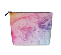 JBYJBX Colorful Marble Pastel Red Blue Purple Print Makeup Bag Waterproof Travel Cosmetic Tote Zippered Pouch For Women Toiletry Bag, Black, One Size