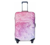 JBYJBX Colorful Marble Pastel Red Blue Purple Print Suitcase Cover Luggage Protector Washable Elastic Fashionable Travel Gear Cover, Black, Medium