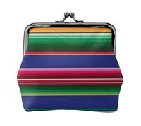 Jbyjbx Colorful Mexican Stripes Print Compact Coin Purse Cute Small Zipper Wallet With Kiss Lock For Daily Use And Gifts