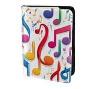 JBYJBX Colorful Music Notes 1 Print Passport 5.5in Travel Document Lightweight Wallet Men Women Business Leisure Trips